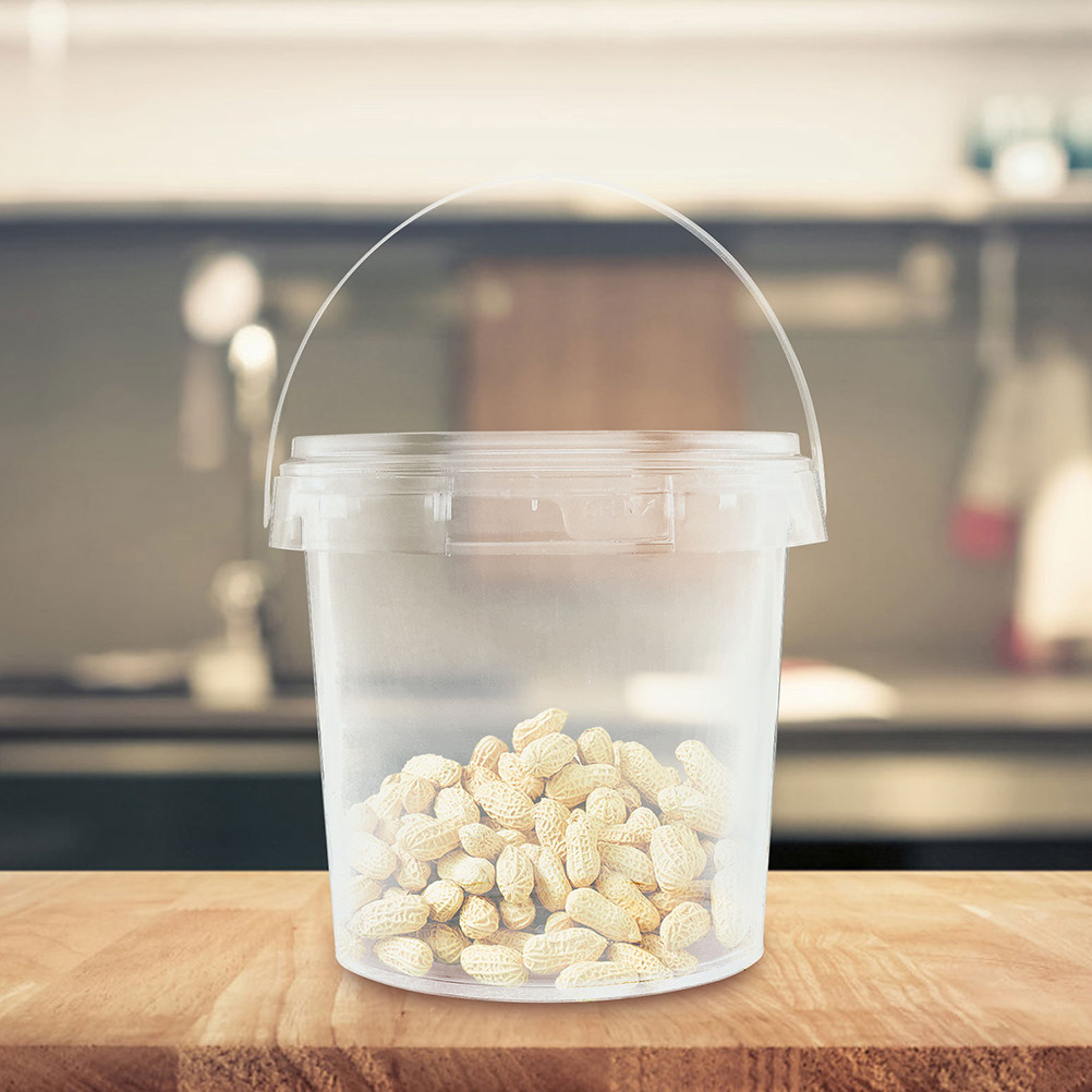 透明プラスチック製のフード収納バケツ6個セット。蓋と持ち手付 - Meal Prep With Rice のレビューと価格