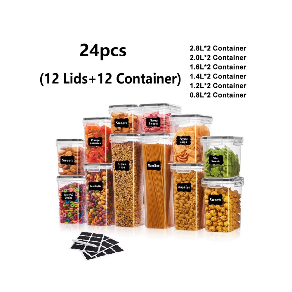 24個入り、密閉式の食品保存容器（蓋付き）。気密性があり、B - Meal Prep With Rice のレビューと価格