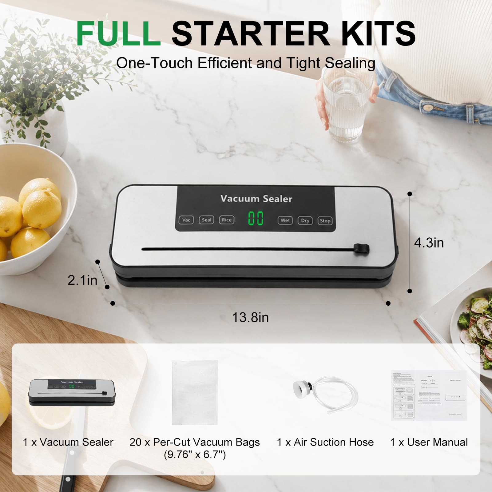 食品用真空シーラー。6つのモードで、米、生鮮食品、乾燥食品の - Meal Prep With Rice のレビューと価格