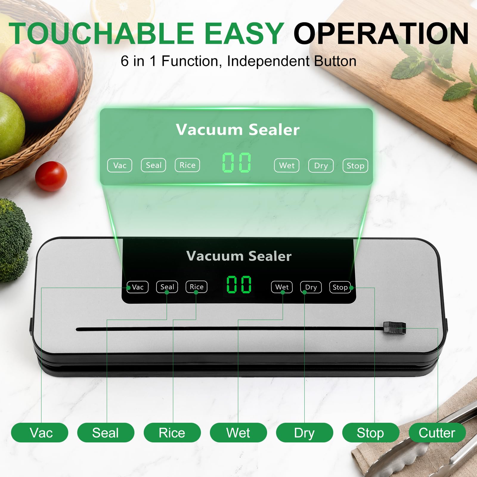食品用真空シーラー。6つのモードで、米、生鮮食品、乾燥食品の - Meal Prep With Rice のレビューと価格