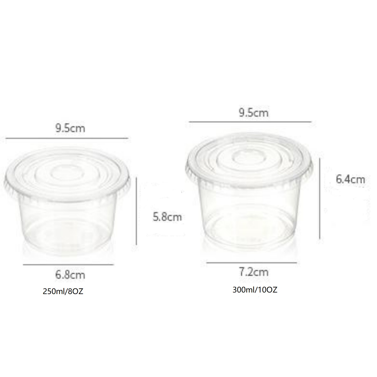8/10オンスのプラスチックパフェカップ、平らな蓋付き、使い - Sauce Dipping Cup のレビューと価格
